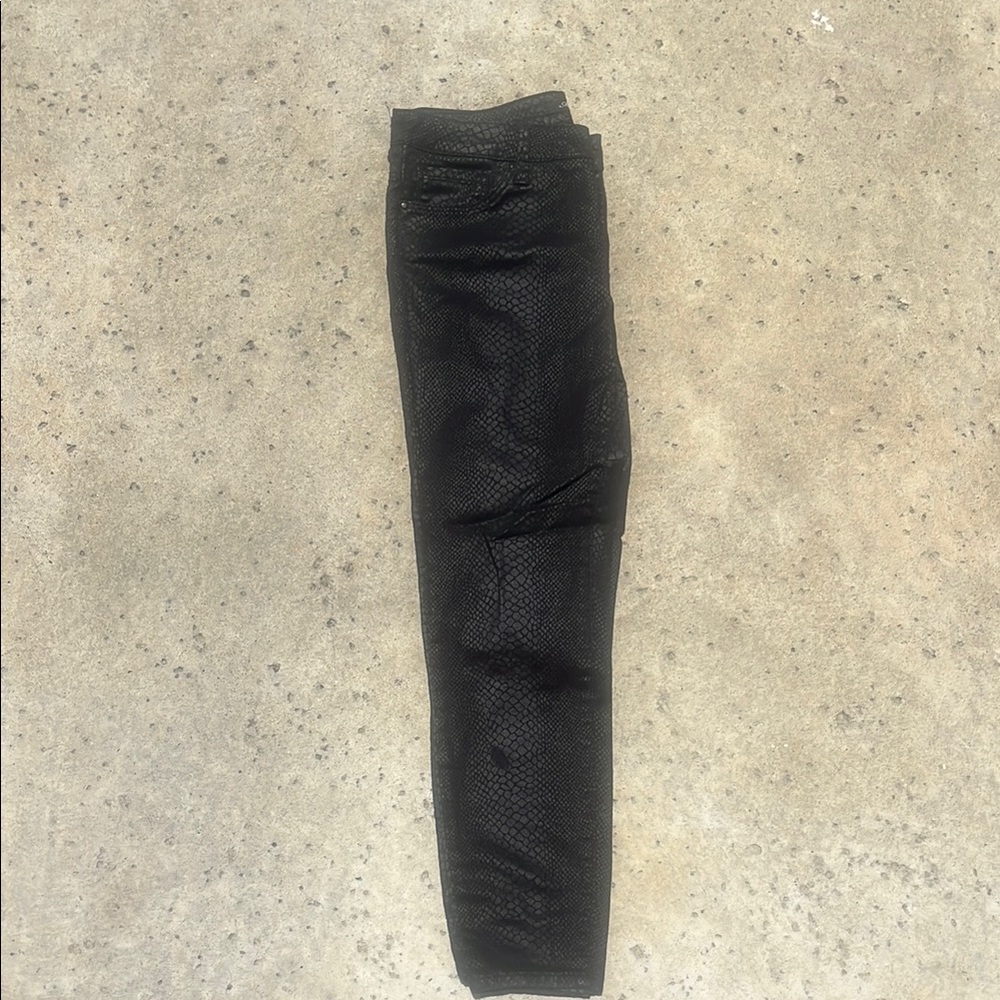 Black snake skin Textured Pants